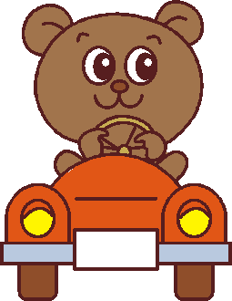 ミニチュアカーを運転する小熊イメージ
