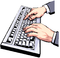 キーボードをたたく両手イメージ