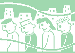 うつむいて歩く人々イメージ