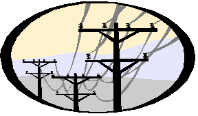 電信柱と電線イメージ